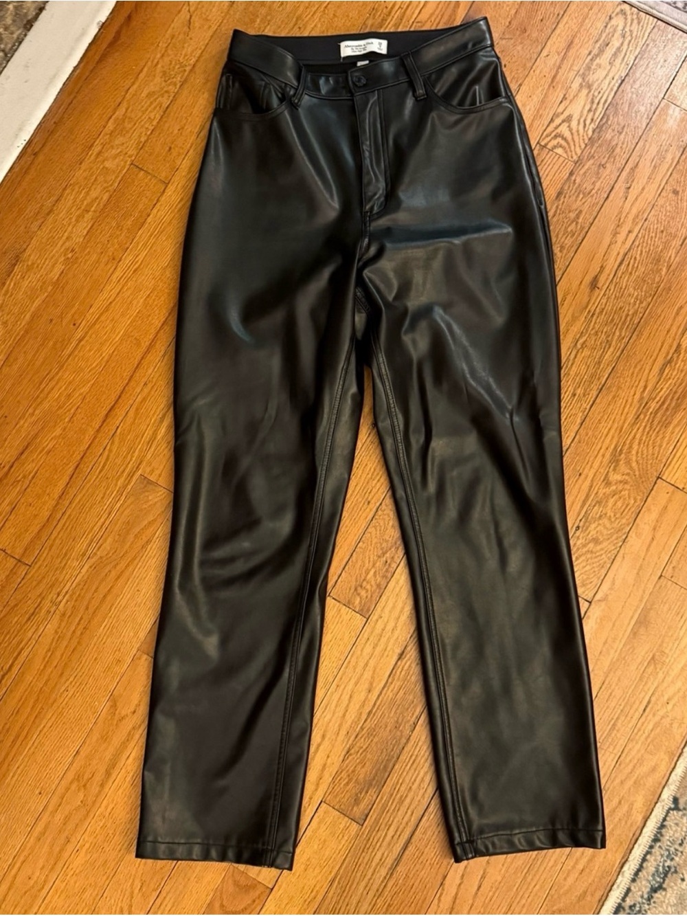 Abercrombie & Fitch Black Faux Leather High-Rise Pants